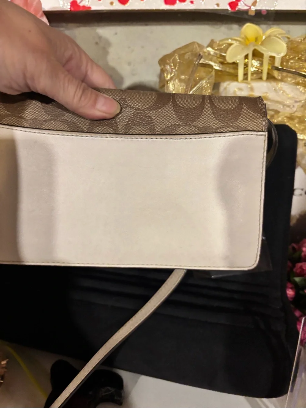 Coach Signature Canvas Crossbody in Khaki and Chalk - Picture 7 of 7